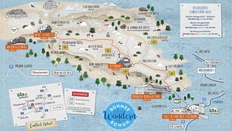 Jelzett túraútvonalak a Rax-fennsíkon , © Rax-Seilbahn / Narosy Jelzett túraútvonalak a Rax-fennsíkon , © Rax-Seilbahn / Narosy