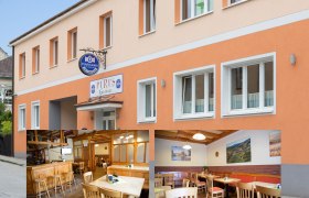 Piri´s Gasthaus, © Christian Piribauer Außenansicht von Piri's Gasthaus und Innenansichten des Gastraums.