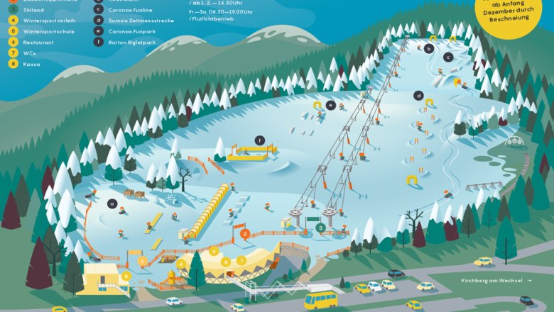 Panorama of the slopes – what the family ski area has to offer , © Erlebnisarena St. Corona Panorama of the slopes – what the family ski area has to offer , © Erlebnisarena St. Corona