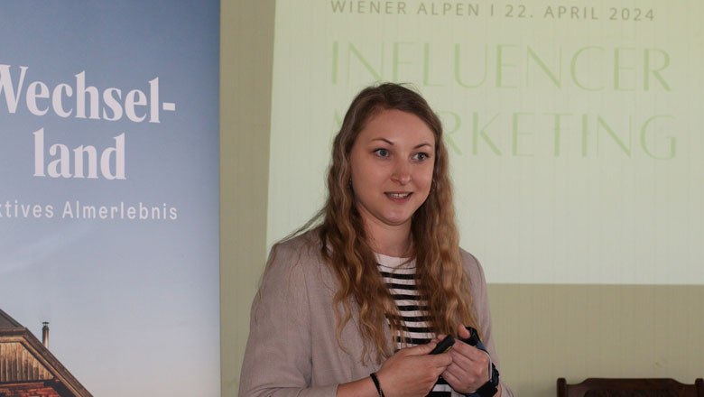 Vortrag zum Thema Influencer-Marketing von Isabella Tastel, © Wiener Alpen Vortrag zum Thema Influencer-Marketing von Isabella Tastel, © Wiener Alpen