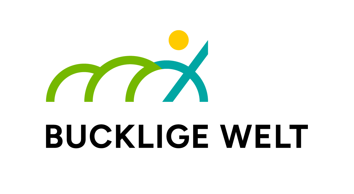 three hilly lines in green and turquoise, with a yellow dot above them