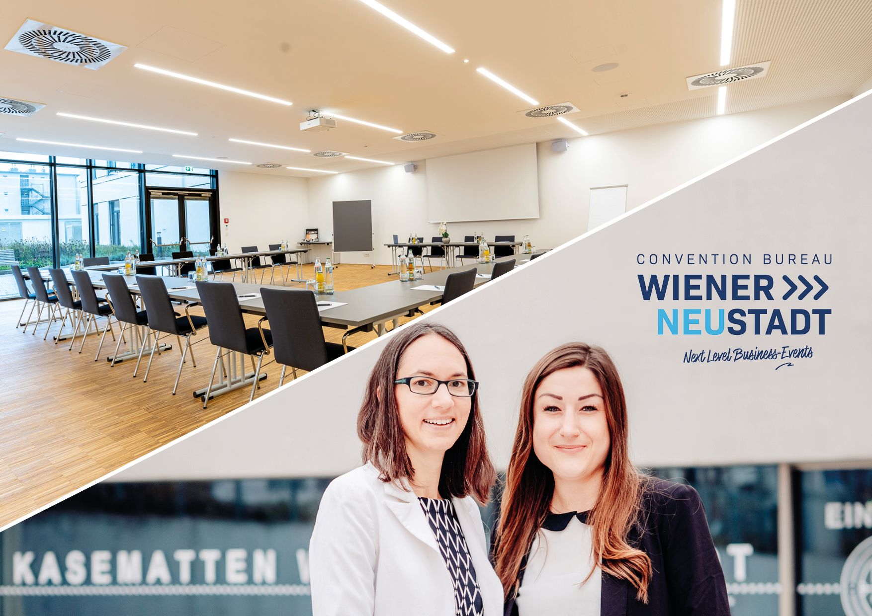 Titelbild des Angebots mit Foto vom Convention Bureau und der Seminarräumlichkeiten des Plaza Inns