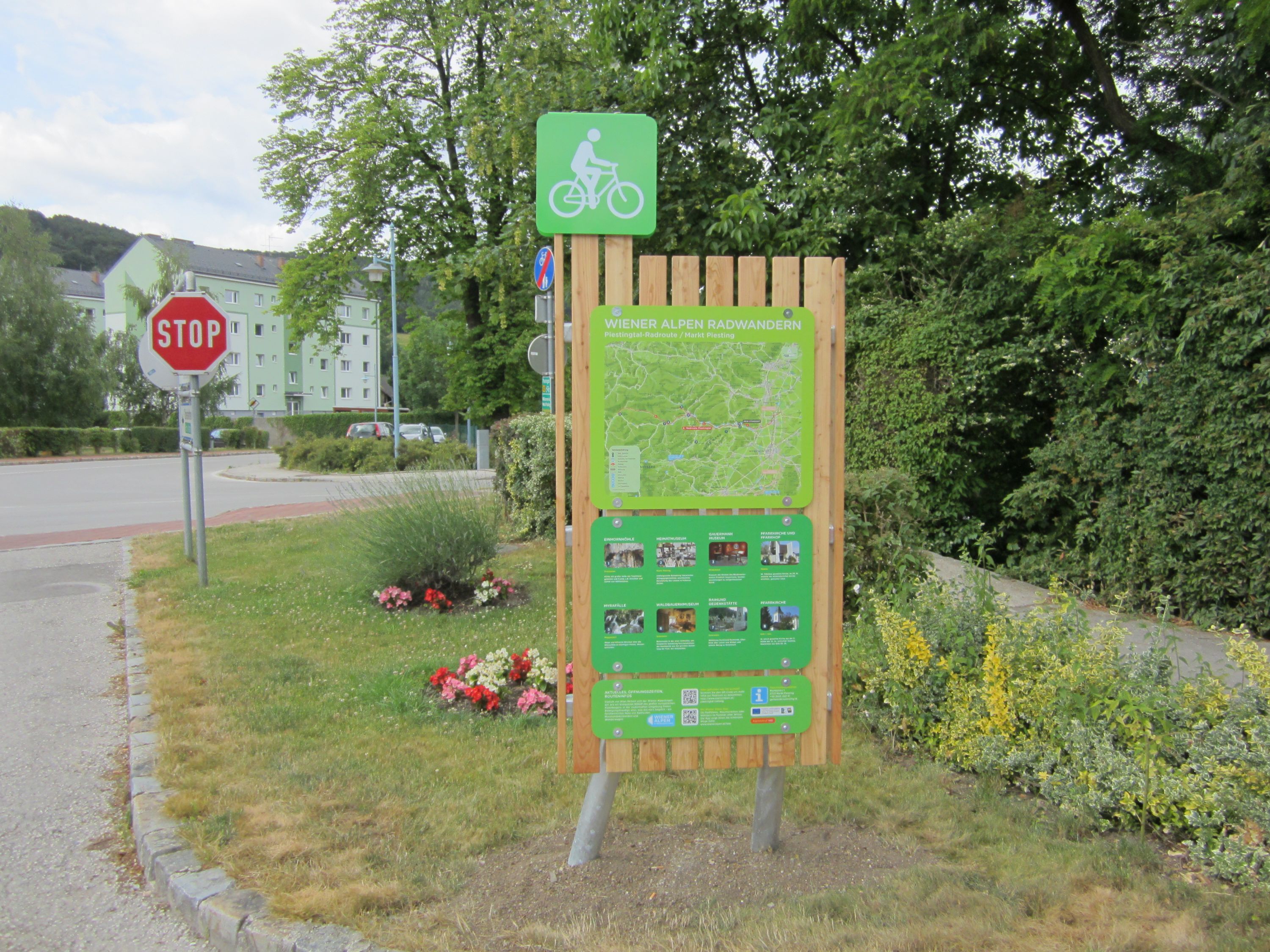 Radstartplatz-Tafel Markt Piesting