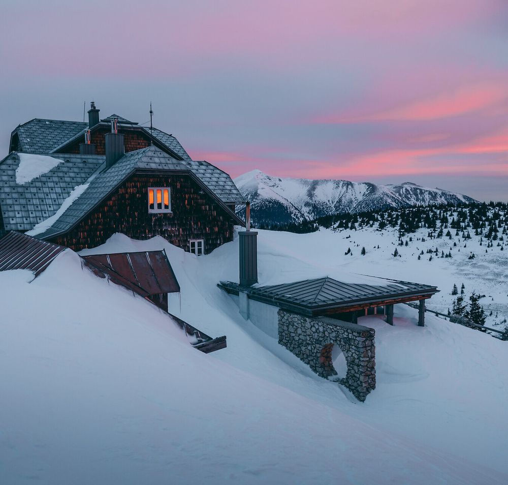 Winter, Schnee, Rax, Berggasthof, Ottohaus, Wiener Alpen