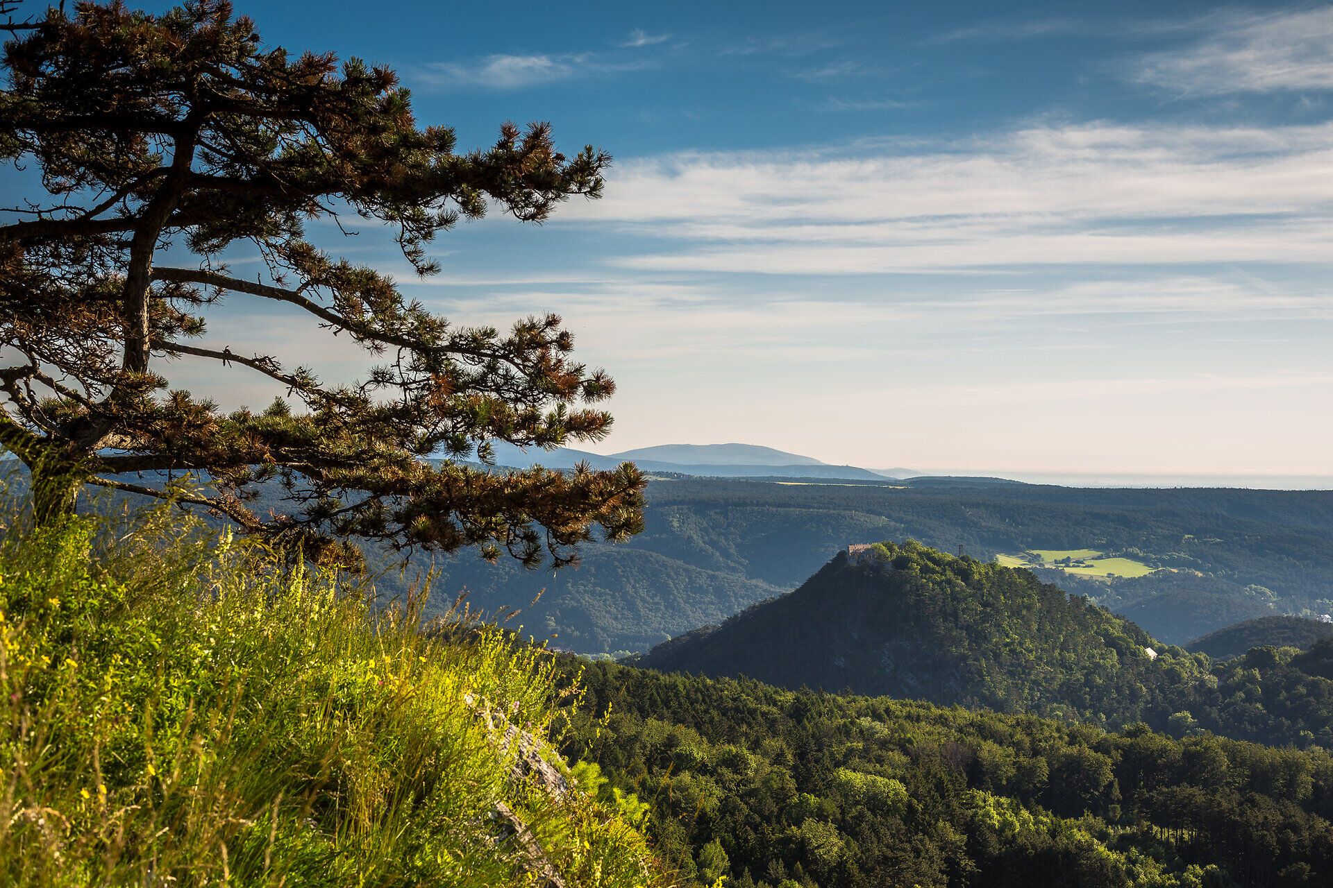 Ausblick vom Blickplatz Einhornhöhle bei Dreistetten im Piestingtal