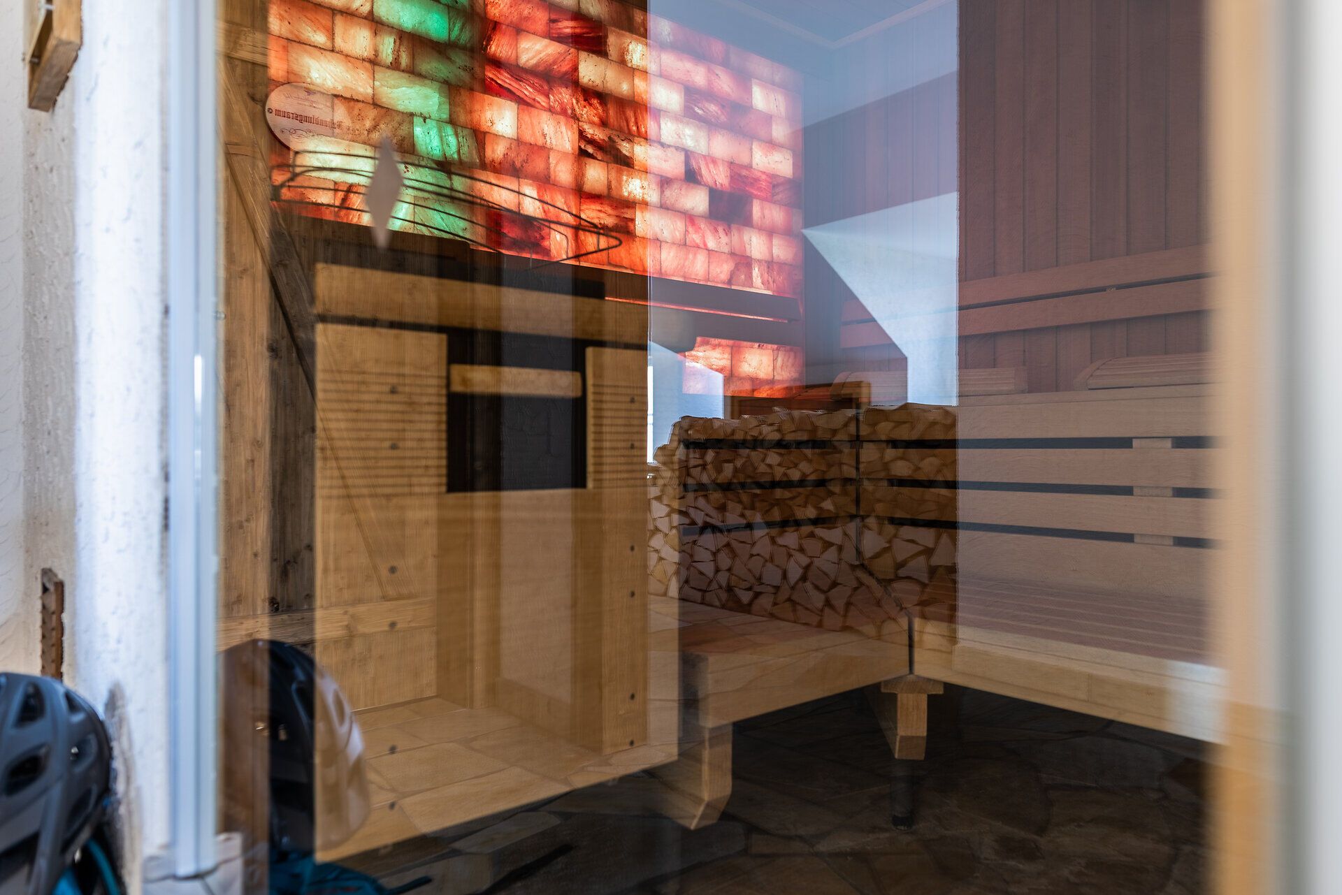 Blick in die hoteleigene Salzsauna. 