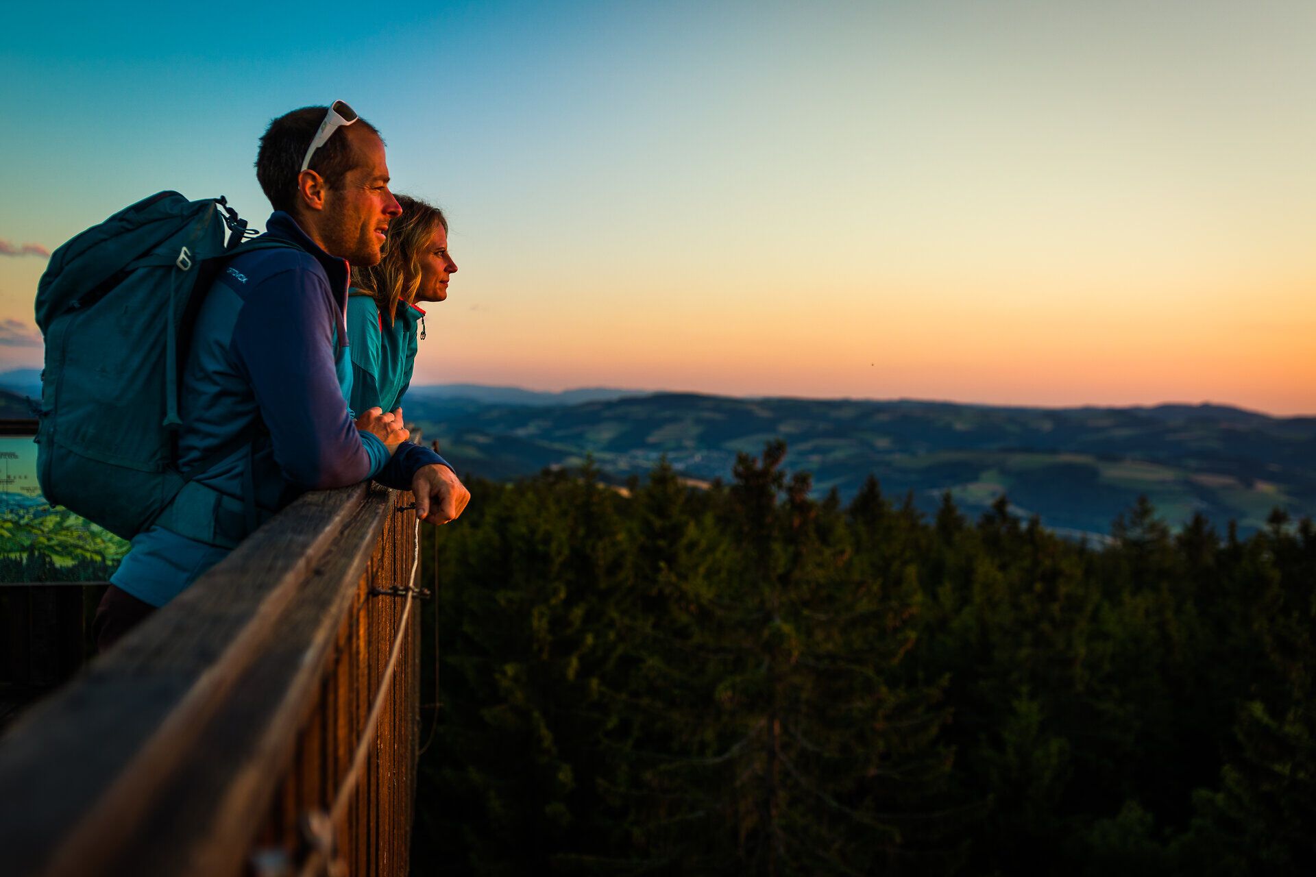 Der Ausblick vom Hutwisch bei Sonnenuntergang ist besonders schön.