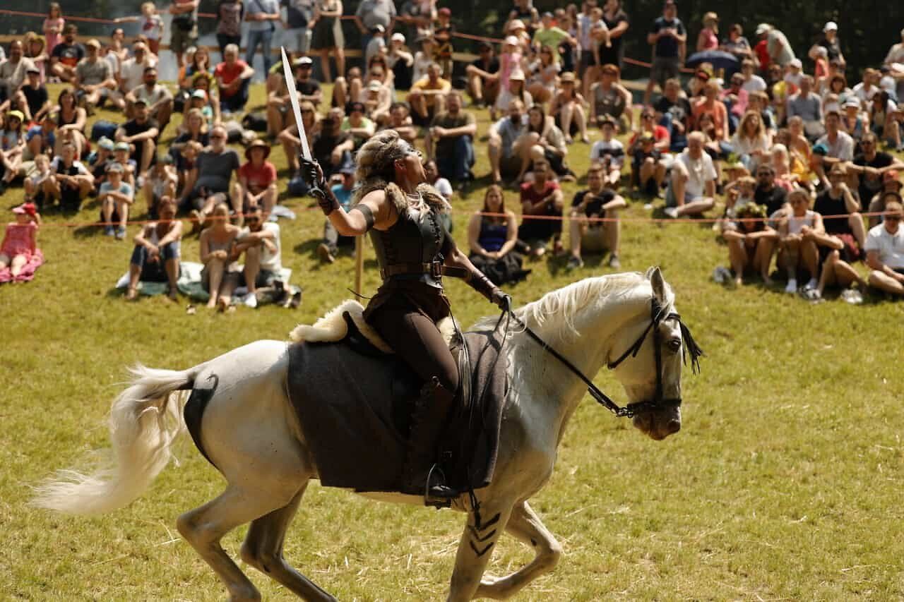 Fotos der Veranstaltung Keltenfestival im Freilichtmuseum in Schwarzenbach in der Buckligen Welt mit Kampfshow, Marktständen, Musikvorführungen und großem Lagerfeuer.