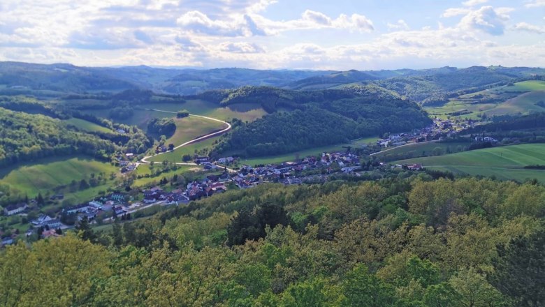 Aussicht vom "Johann Giefing Aussichtsturm", © Turmcafé Schwarzenbach