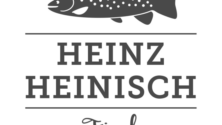 Logo mit einem  Fisch und dem Text 'Heinz Heinisch Fisch'.