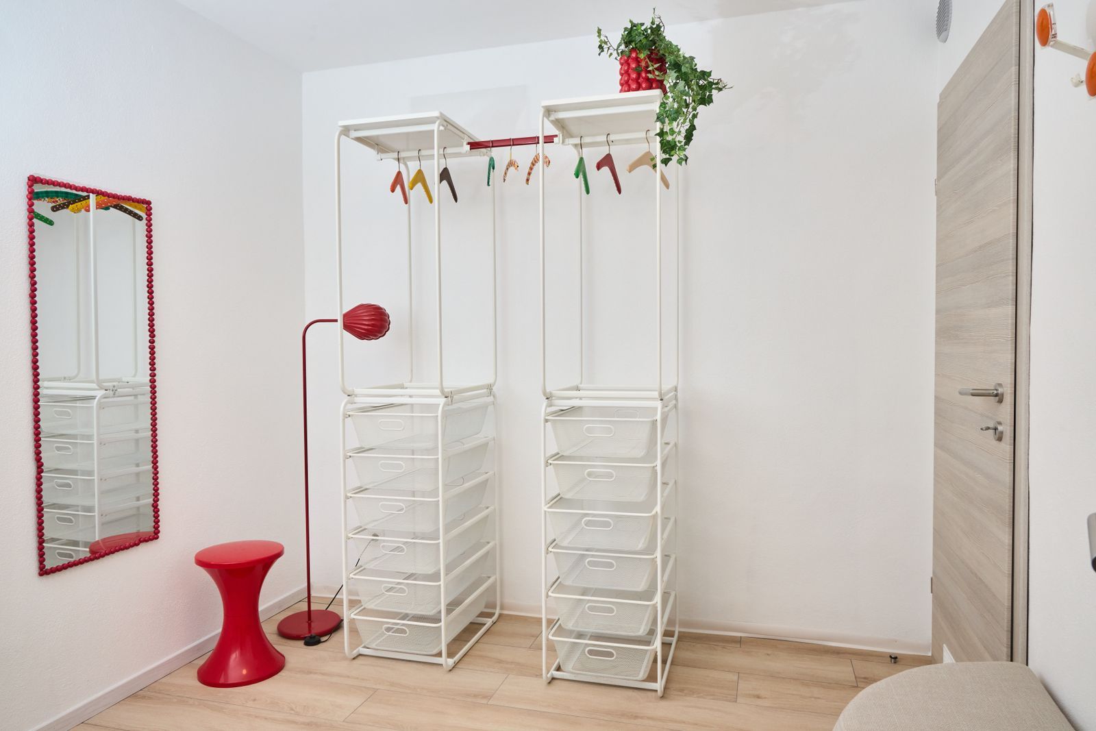 Modern wardrobe with space for shoes and clothes