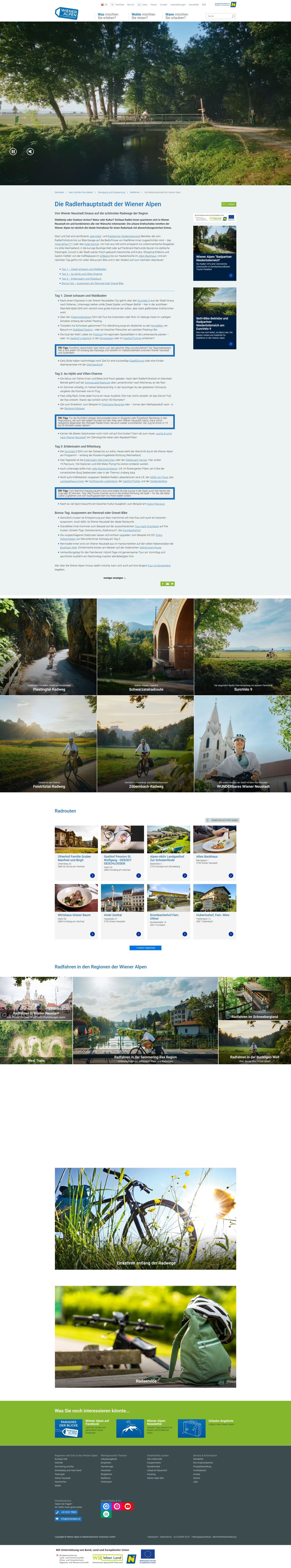 Screenshot www.wieneralpen.at/radsternfahrten