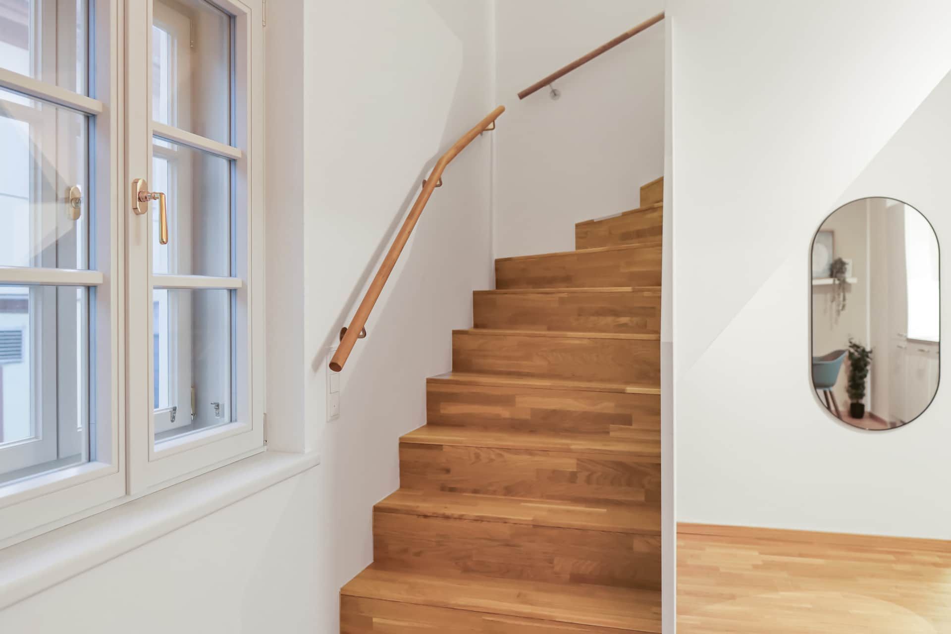 Staircase leading to the upper floor.
